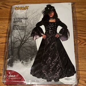 Spirit Victorian Black and Silver Kids Costume